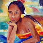 Oil on Canvas, 30 x 22, Bali Girl after Fechin